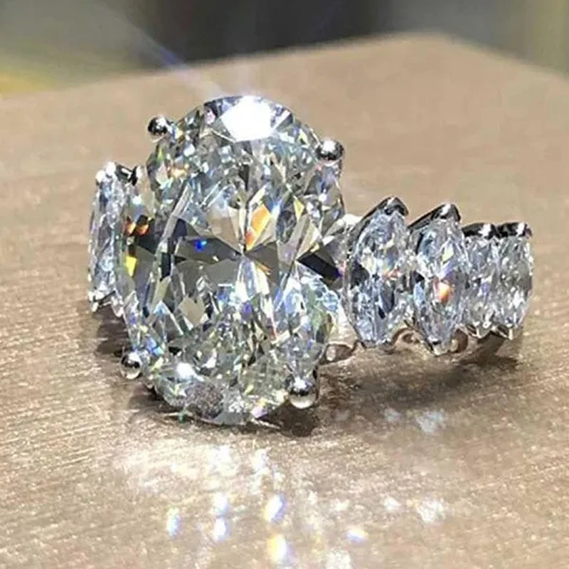 Exquisite Womens Ring Rhinestone Promise Rings Princess Ring Romantic Wedding Band Bride Engagement Ring Proposal Christmas Gift Fashion Jewelry Accessories