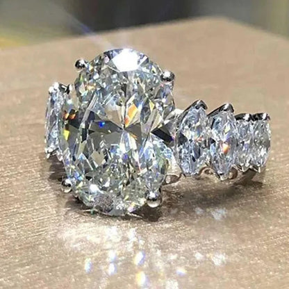 Exquisite Womens Ring Rhinestone Promise Rings Princess Ring Romantic Wedding Band Bride Engagement Ring Proposal Christmas Gift Fashion Jewelry Accessories