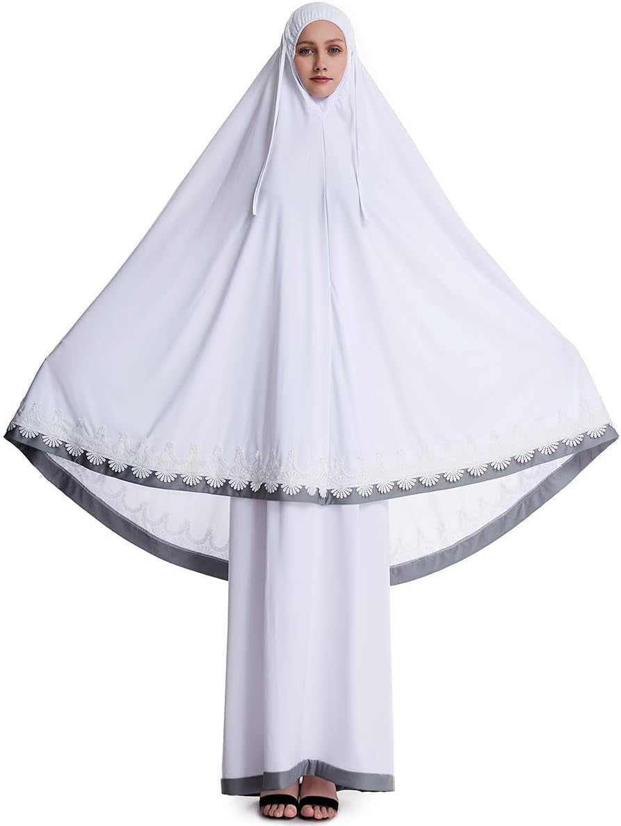 Muslim Women'S Full Cover Two Pieces Long Hijab Thobe Abaya Set