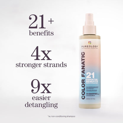 Pureology Color Fanatic Multi-Tasking Leave-In Spray - for Color-Treated Hair, Leave-In Heat Protectant Treatment, Sulfate-Free & Vegan