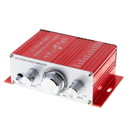 2CH Hi-Fi Car Stereo Amplifier Support CD / DVD / MP3 Input with Remote Control for Car Motorcycle Home