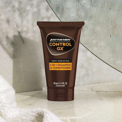 Control GX Grey Reducing 2-In-1 Shampoo and Conditioner, Gradual Hair Color for Stronger and Healthier Hair, 4 Fl Oz - Pack of 1 (Packaging May Vary)