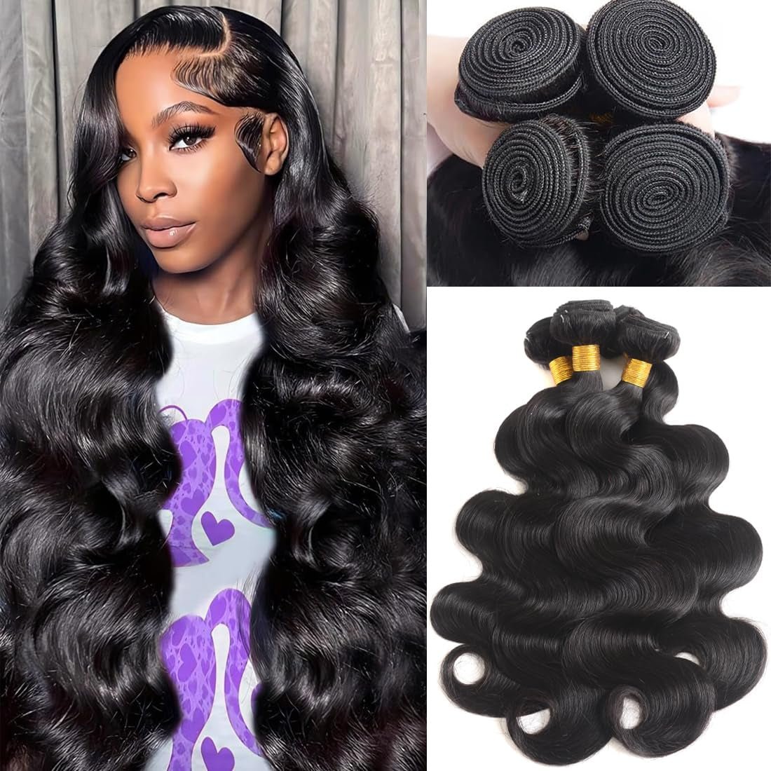 14A Human Hair Bundles 14 16 18 20 Inch 4 Bundles Human Hair 100% Unprocessed Brazilian Virgin Hair Bundles Deals Quick Weaves Hair Extensions - WORLD TIME VISITS