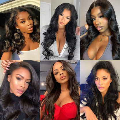 14A Human Hair Bundles 14 16 18 Inch Body Wave Bundles 100% Unprocessed Brazilian Virgin Hair 3 Bundles Deals Human Hair Extensions Natural Color