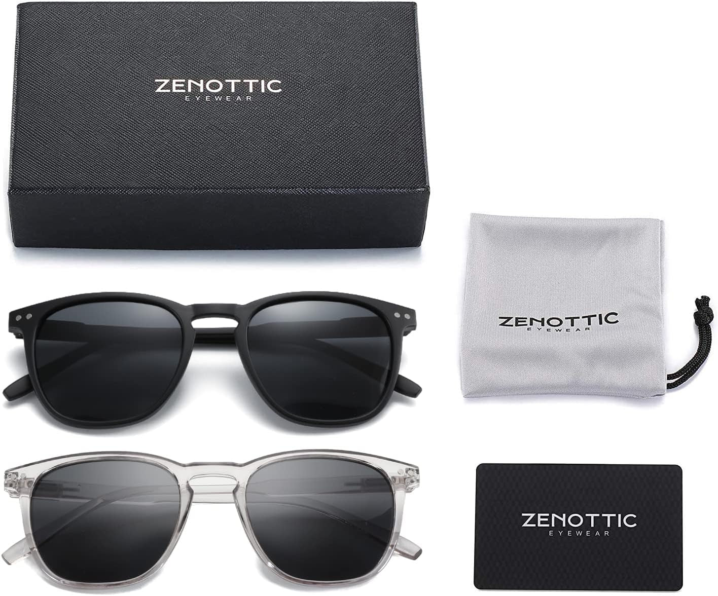 Polarized Sunglasses for Women Men: Retro Shades round | Square Frame UV Protection 2 Pack