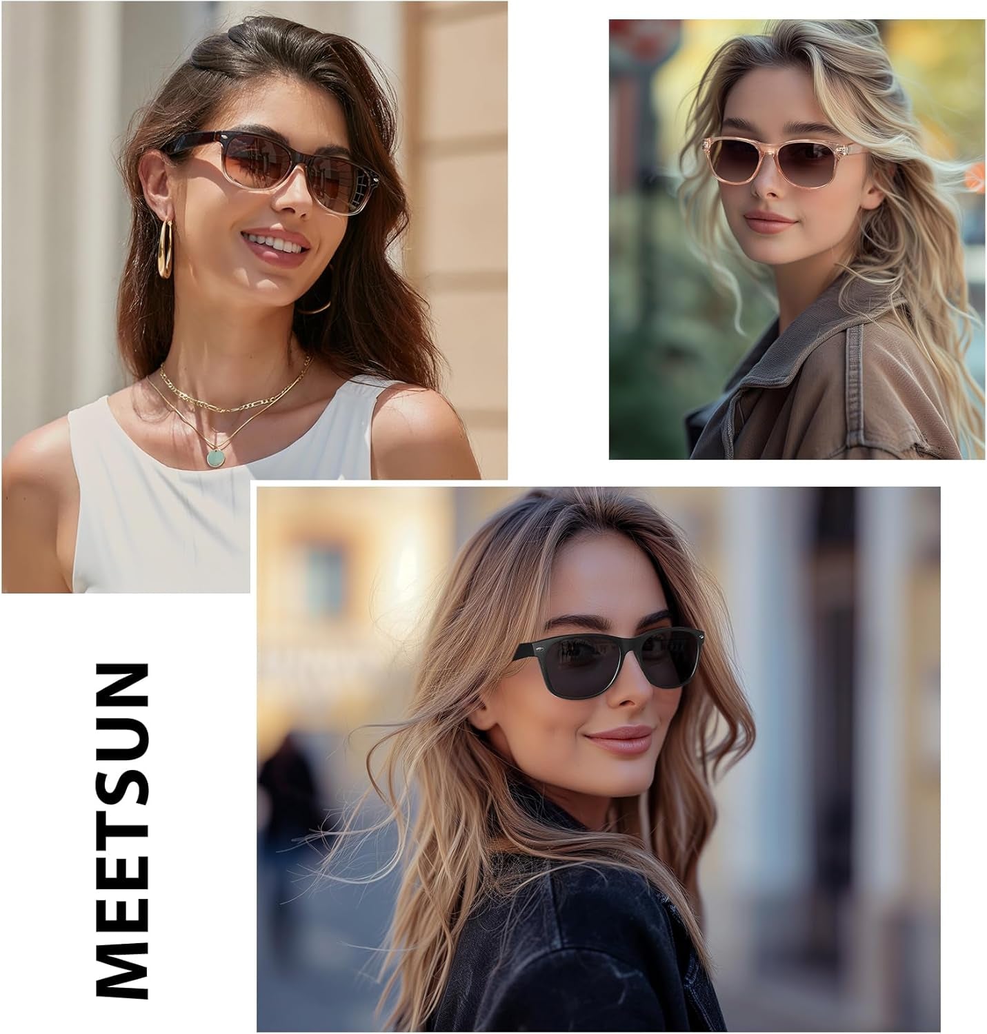 Classic Polarized Sunglasses for Women Men Trendy Retro Sun Glasses for Driving UV Protection (3 Pack)