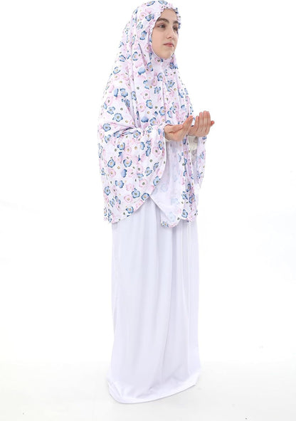 Prayer Set for Muslim Girls, Two Pieces Prayer Set, Set of 3 Pieces(Skirt, Scarf, Rosary) Suitable for 5 to 13 Years