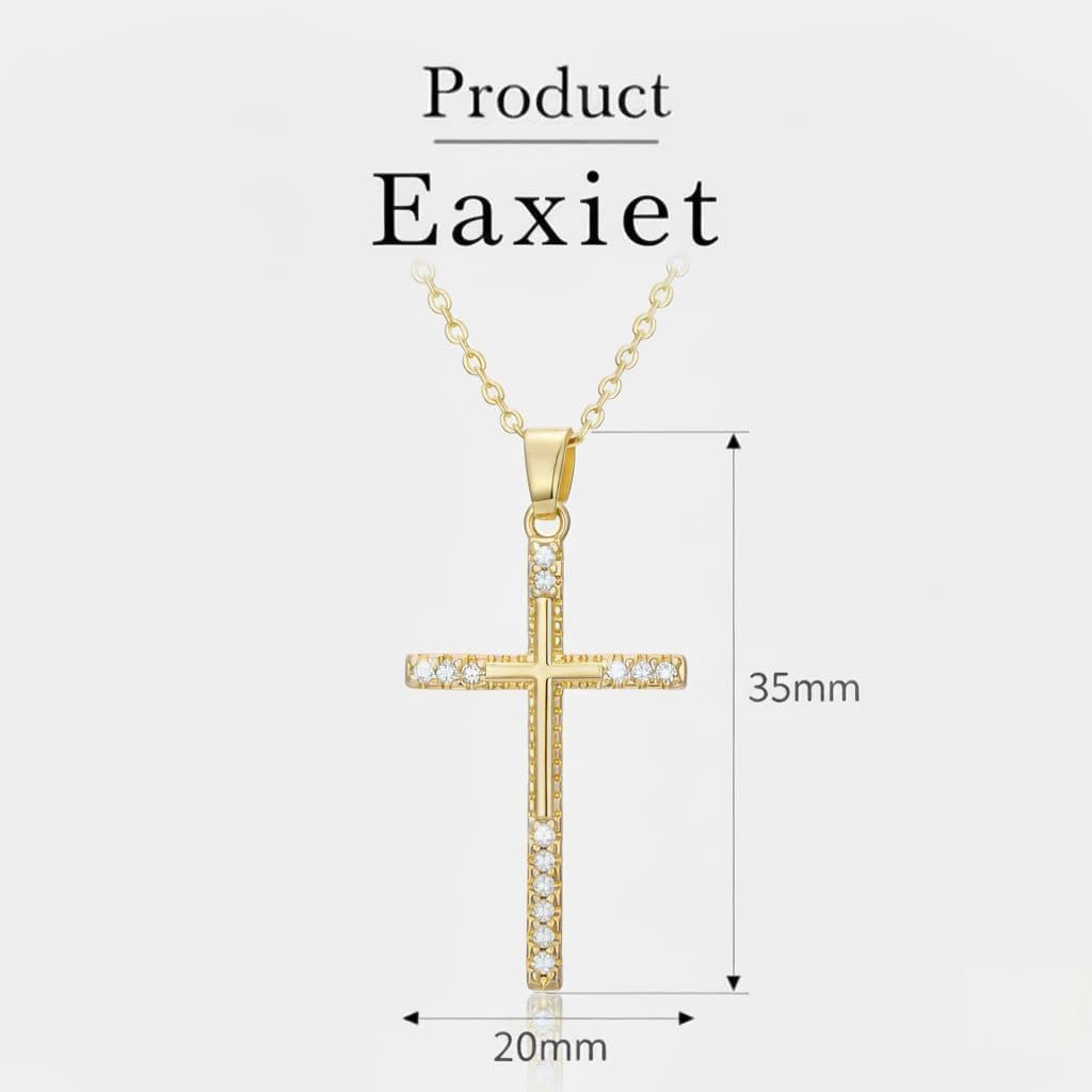 14K Gold Cross Necklace for Women Elegent Gold Cross Pendant Necklace Religious Jewelry Gift