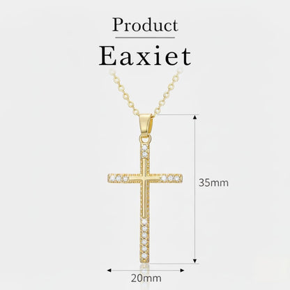 14K Gold Cross Necklace for Women Elegent Gold Cross Pendant Necklace Religious Jewelry Gift