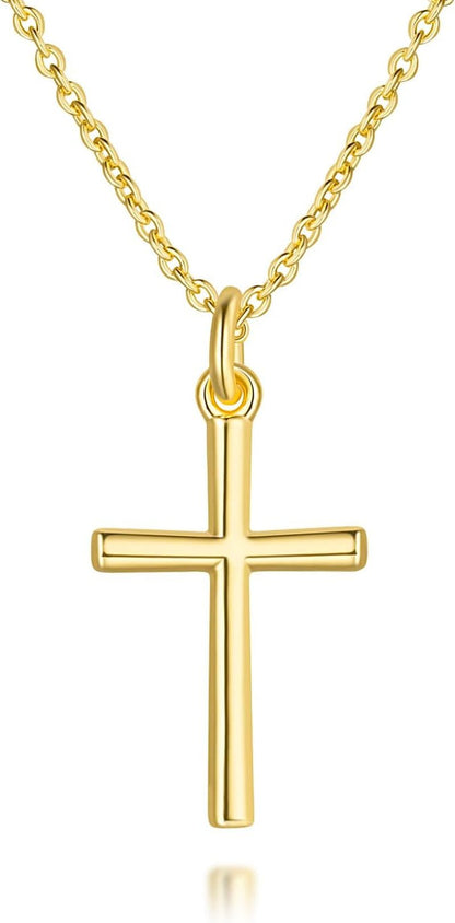 14K Gold Cross Necklaces for Women Gold Cross Chain Minimalist Pendant Small Necklace for Women Jewelry - WORLD TIME VISITS