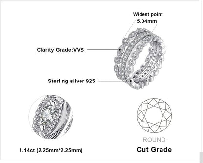 14K Gold Plated 925 Sterling Silver Rings for Women, Cubic Zirconia Promise Rings for Her, Stackable Wedding Bands Rings for Women Set Size 4 - 12 - WORLD TIME VISITS