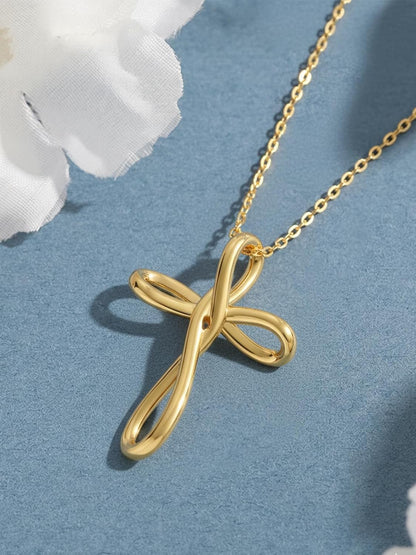 14K Gold Plated Cross Necklace for Women Cross Pendant Necklace Faith Jewelry Gifts for Wife Her - WORLD TIME VISITS