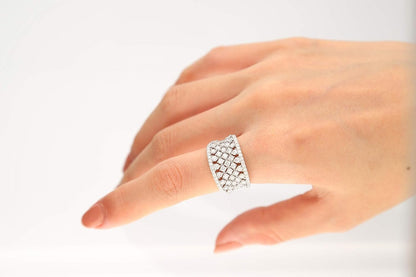 14K White Gold Natural White Diamond Ring for Women | Ethically, Authentically & Organically Sourced (Round-Cut) Shaped Diamond Hand-Crafted Jewelry for Her | Diamond Ring for Women