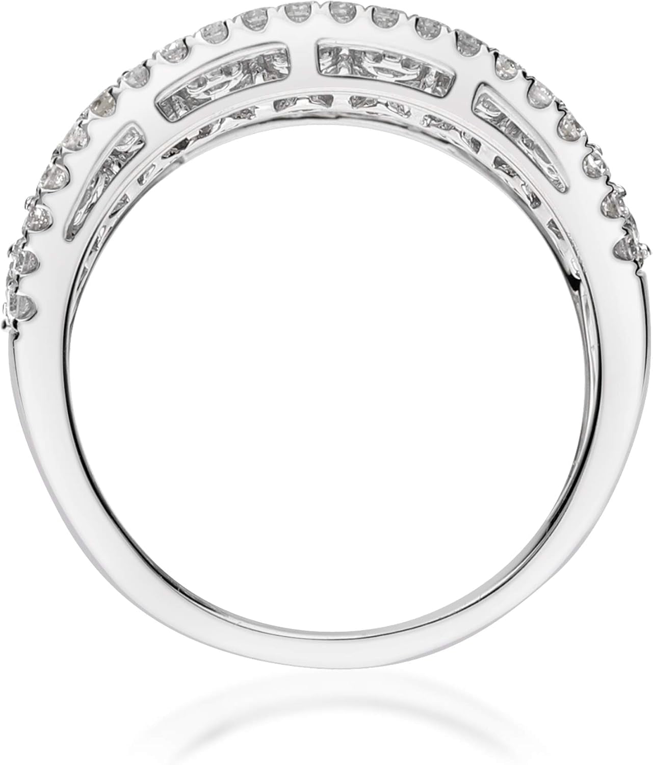 14K White Gold Natural White Diamond Ring for Women | Ethically, Authentically & Organically Sourced (Round-Cut) Shaped Diamond Hand-Crafted Jewelry for Her | Diamond Ring for Women