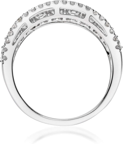 14K White Gold Natural White Diamond Ring for Women | Ethically, Authentically & Organically Sourced (Round-Cut) Shaped Diamond Hand-Crafted Jewelry for Her | Diamond Ring for Women