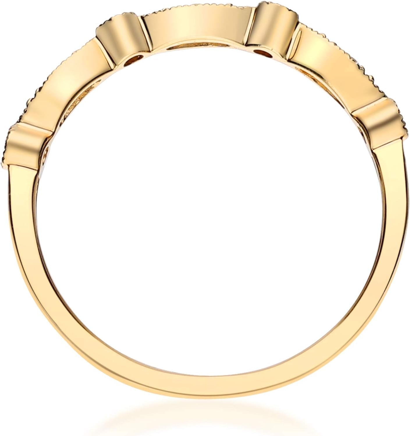 14K Yellow Gold Natural White Diamond Ring for Women | Ethically, Authentically & Organically Sourced (Round-Cut) Shaped Diamond Hand-Crafted Jewelry for Her | Diamond Ring for Women