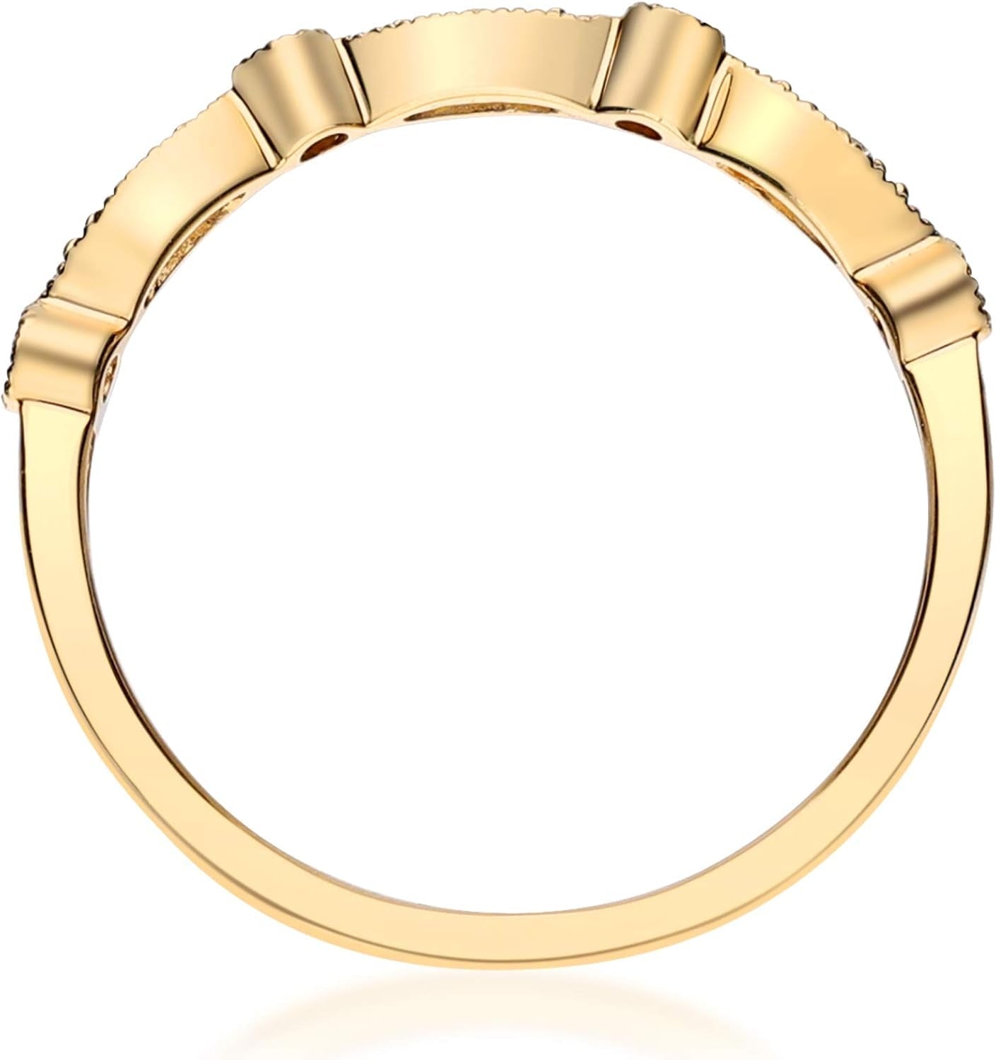 14K Yellow Gold Natural White Diamond Ring for Women Holiday Gifts | Ethically, Authentically & Organically Sourced (Round - Cut) Shaped Diamond Hand - Crafted Jewelry for Her | Diamond Ring for Women Holiday Gifts - WORLD TIME VISITS