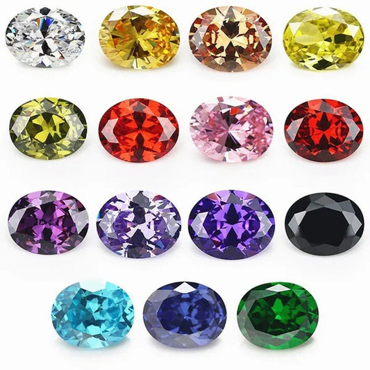 15 Kinds of Color Natural Gemstone Green Emerald Sapphire Ruby 4X6Mm Oval Cut Sri - Lanka VVS Gemstone 0.4 - 1.10 Cts - WORLD TIME VISITS