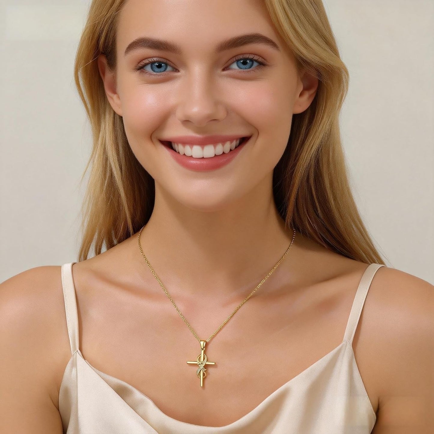Faith Cross Necklace for Women - 18K Gold Plated Stainless Steel Christian Bible Verse Crucifix Pendant Necklaces| Religious Jewelry Gift for Mom, Sister& Friend (Mother'S Day, Birthday)