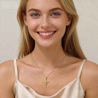 Faith Cross Necklace for Women - 18K Gold Plated Stainless Steel Christian Bible Verse Crucifix Pendant Necklaces| Religious Jewelry Gift for Mom, Sister& Friend (Mother'S Day, Birthday)