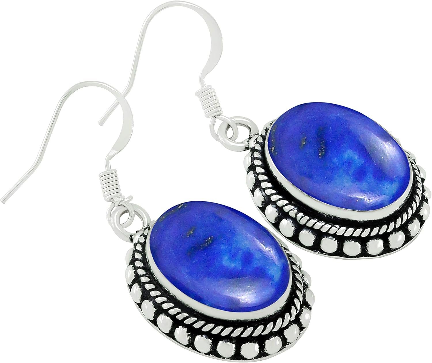 15.15 Cts Oval Shape Natural Semi Precious Gemstones Earrings for Women, Handmade Bohemian Dangle Earrings Jewelry Women'S Day Gifts for Mom Wife - WORLD TIME VISITS