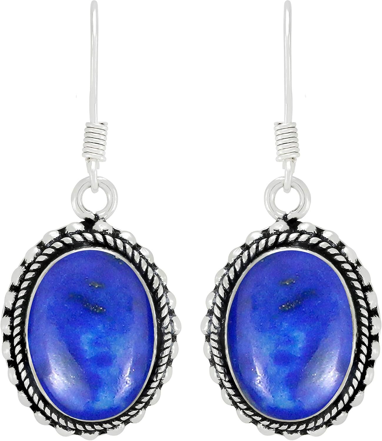 15.15 Cts Oval Shape Natural Semi Precious Gemstones Earrings for Women, Handmade Bohemian Dangle Earrings Jewelry Women'S Day Gifts for Mom Wife - WORLD TIME VISITS