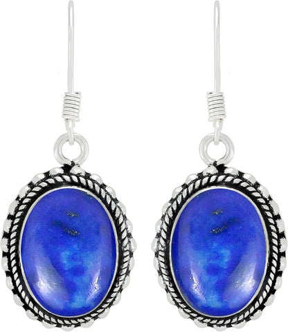 15.15 Cts Oval Shape Natural Semi Precious Gemstones Earrings for Women, Handmade Bohemian Dangle Earrings Jewelry Women'S Day Gifts for Mom Wife - WORLD TIME VISITS