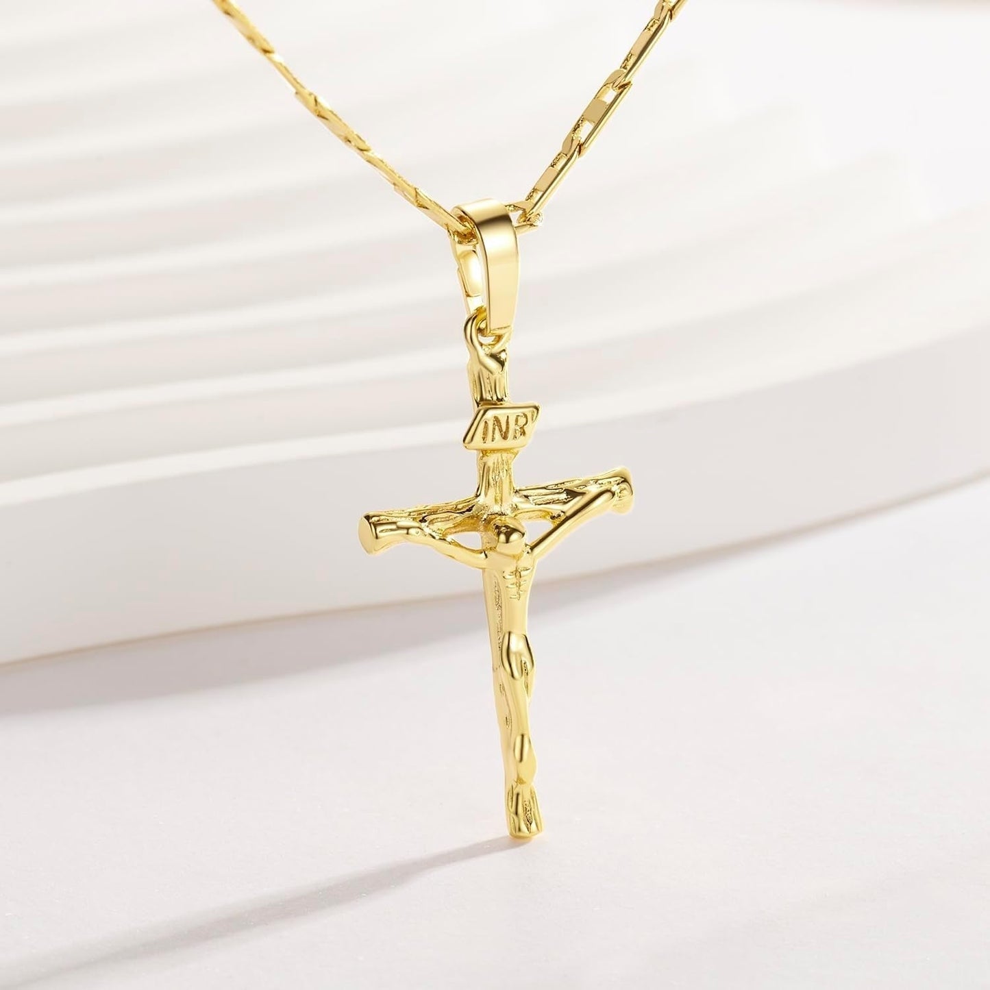 Cross Necklace for Women 14K Gold Cross Necklaces for Women Crucifix Necklace Gold Crosses Chain Pendant Necklaces for Woman 45Cm