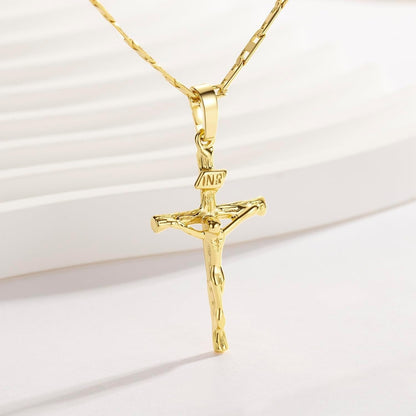 Cross Necklace for Women 14K Gold Cross Necklaces for Women Crucifix Necklace Gold Crosses Chain Pendant Necklaces for Woman 45Cm