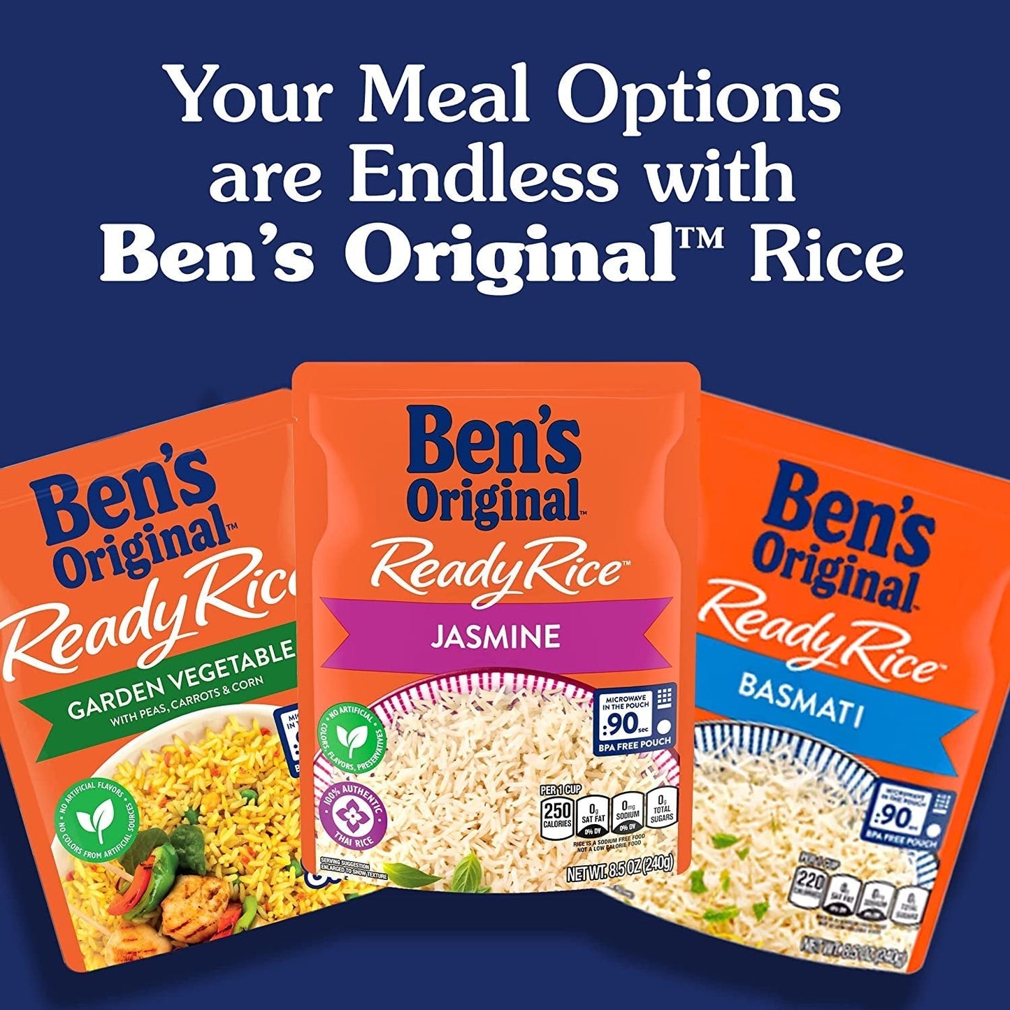 Ready Rice Basmati Rice, Easy Side Dish, 8.5 Oz Pouch (Pack of 6)