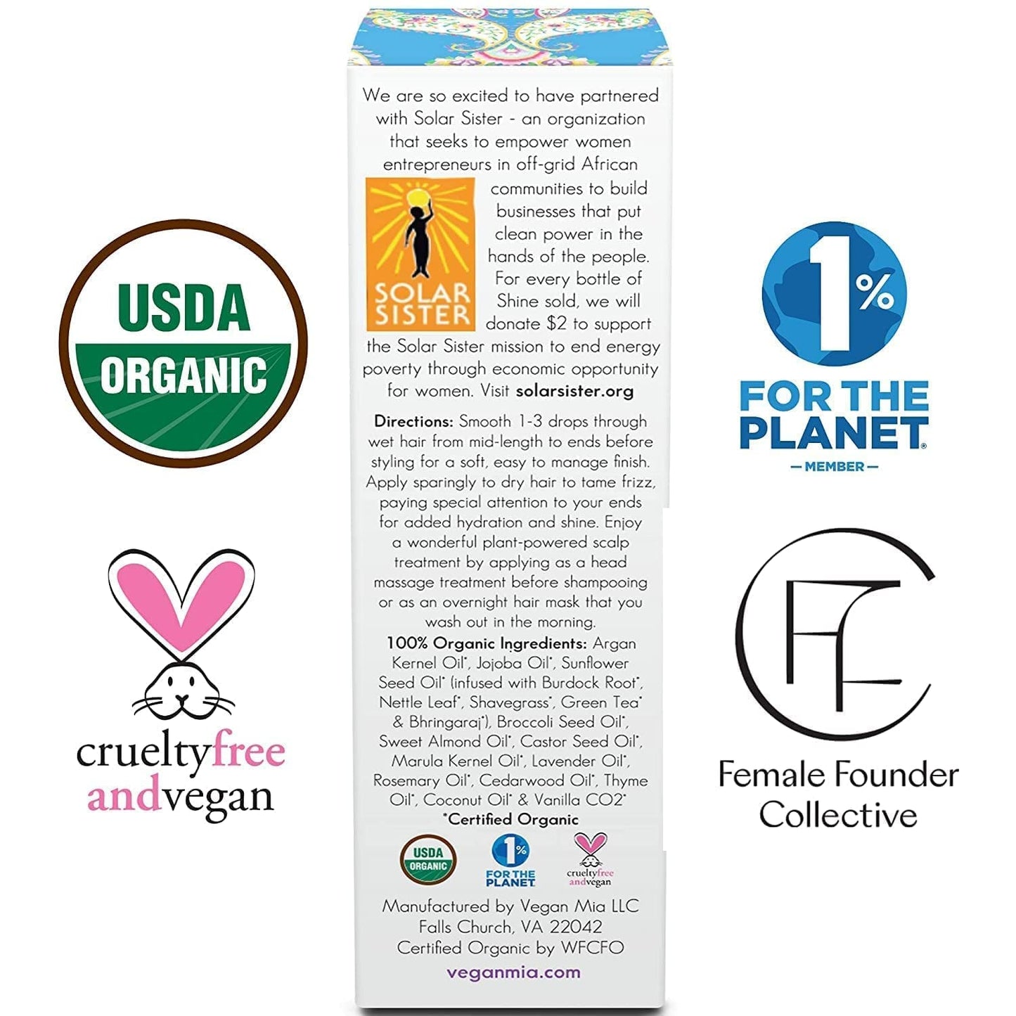 USDA Organic Rosemary Oil for Hair Growth with Castor Oil & More - Scalp Oil Treatment & Intense Nourishment to Get Healthier, Thicker & Shiny Hair Naturally, 1 Fl Oz Bottle