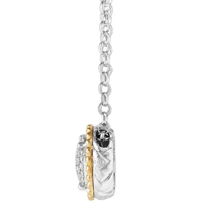 0.20 CT. T.W. Diamond Halo Pendant and Earring Set in Sterling Silver and 14K Yellow Gold