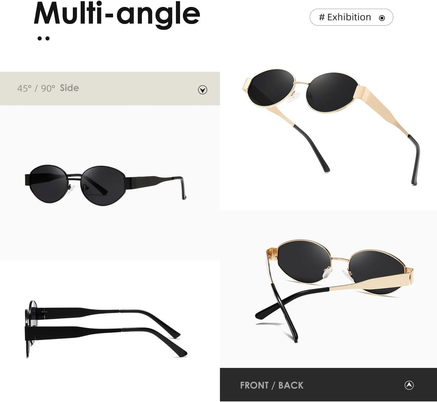 Oval Sunglasses Womens Men Retro Trendy Sun Glasses Classic Metal Shades K1653