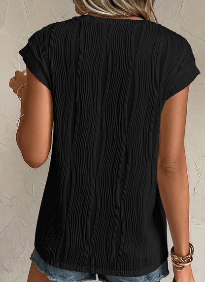 Women'S Summer Going Out Tops 2025 Dressy Casual Short Sleeve Textured Basic Cute Trendy T Shirts Tee Blouse