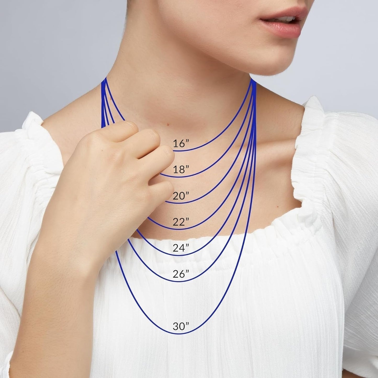 'Marvel' Cubic Zirconia Necklace in Sterling Silver, 16" + 2"