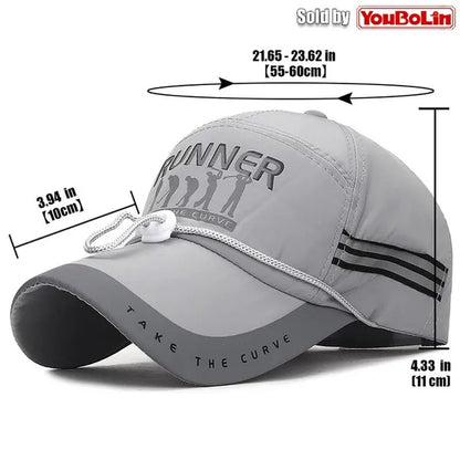 Extended Brim, Quick Drying Fabric, Reflective Strip and Windproof Rope, Outdoor Sport Baseball Cap. New Fashion Casual UV Proof Snapback Hats Suitable for Mountaineering and Fishing in Summer