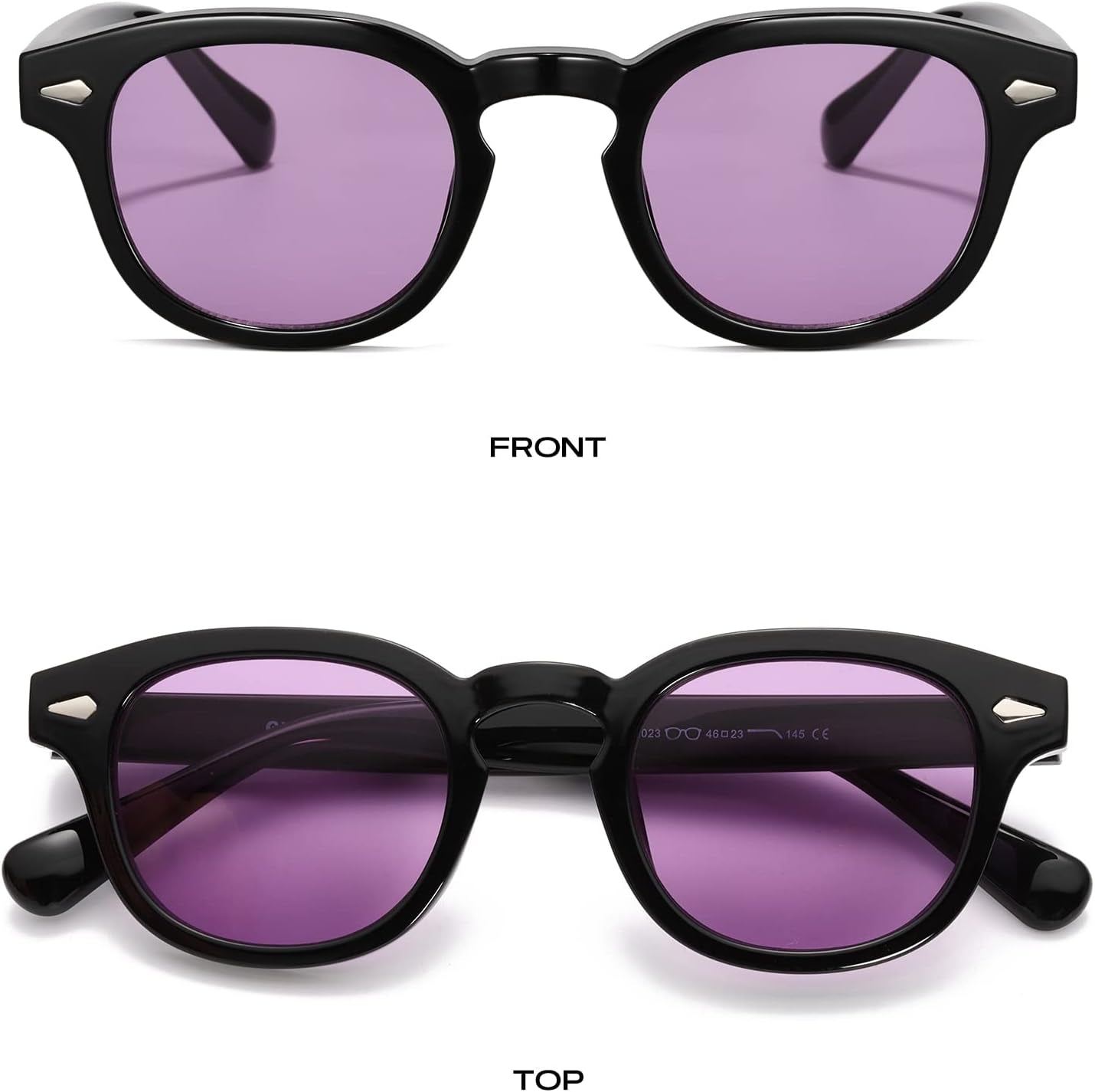 Unisex Vintage Retro round Style Tinted Sunglasses for Men Women Fashion Circle Sun Glasses 46Mm