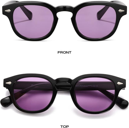 Unisex Vintage Retro round Style Tinted Sunglasses for Men Women Fashion Circle Sun Glasses 46Mm