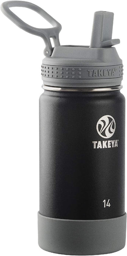 Actives Kids 14 Oz Vacuum Insulated Stainless Steel Water Bottle with Straw Lid, Blackberry - WORLD TIME VISITS