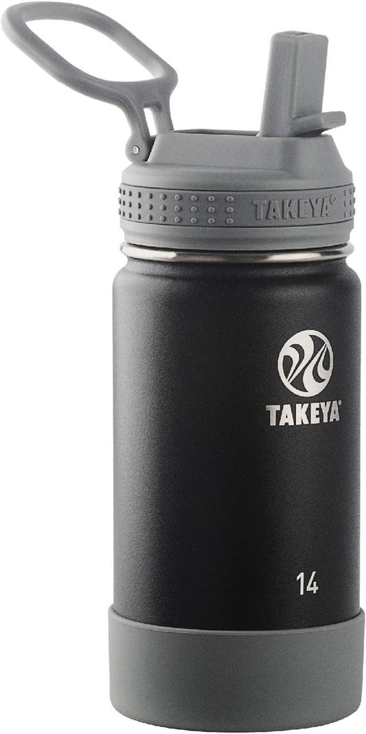 Actives Kids 14 Oz Vacuum Insulated Stainless Steel Water Bottle with Straw Lid, Blackberry - WORLD TIME VISITS