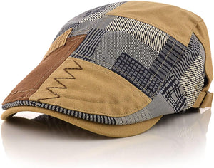 Men'S Beret Hat Cotton Buckle Adjustable Newsboy Hats Cabbie Gatsby Cap