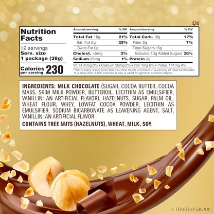 , 24 Count, Gourmet Milk Chocolate Hazelnut, Chocolate Gift Box, Individually Wrapped, 10.6 Oz
