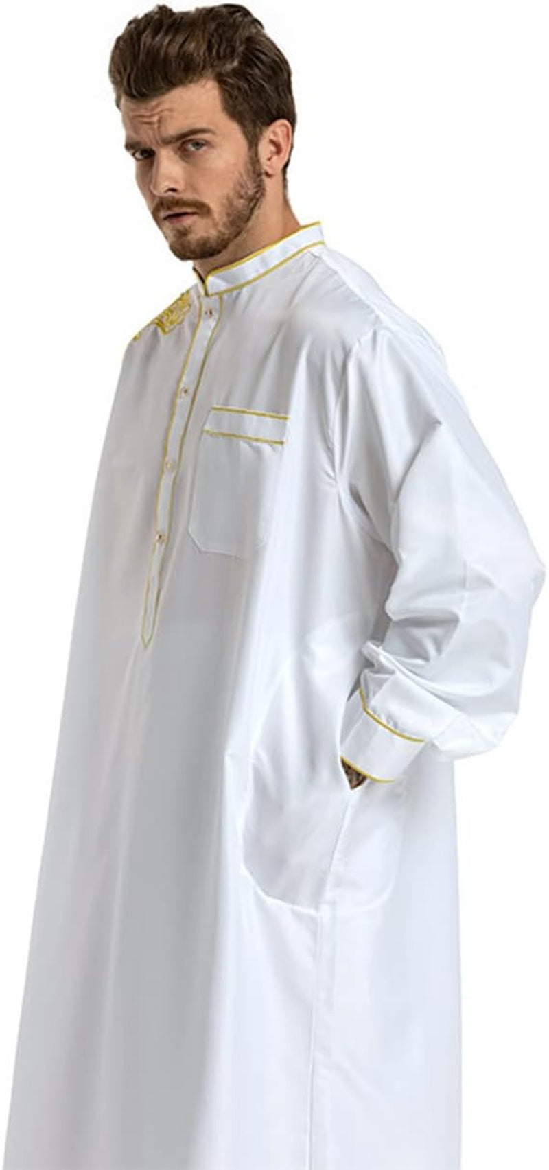 Muslim Islamic Pakistan Dubai Abaya Thobe Middle East Style Embroidered Men'S Clothing S-XXXL