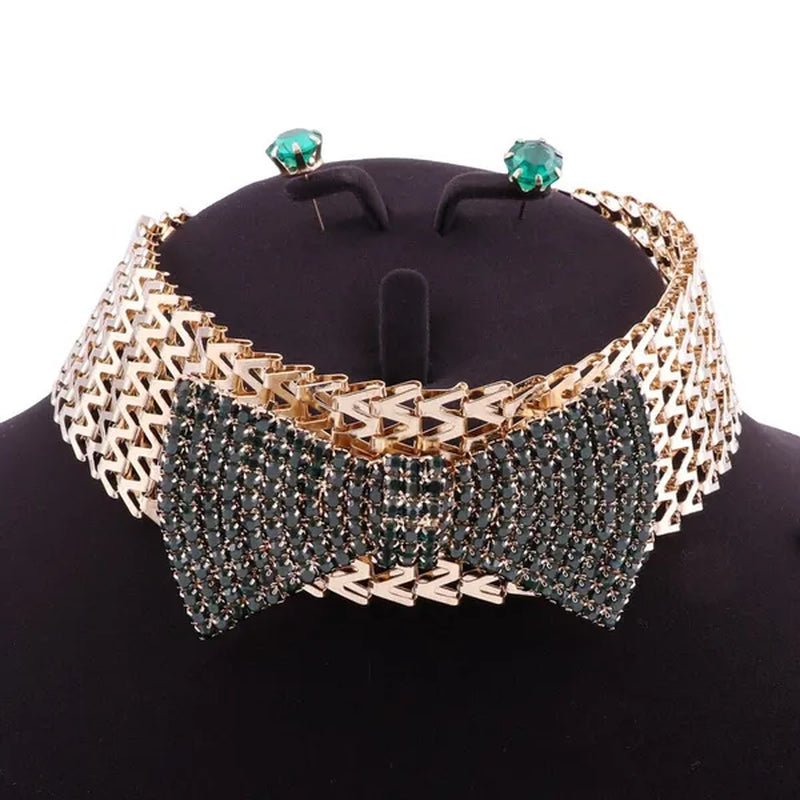 Elegant Indian Bridal Necklace Earrings Sets Dubai Jewelry Sets for Women Wedding Party Costume Accessories