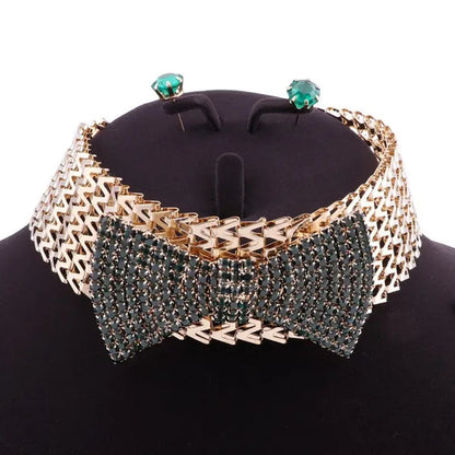 Elegant Indian Bridal Necklace Earrings Sets Dubai Jewelry Sets for Women Wedding Party Costume Accessories