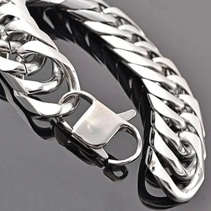 16/19/21Mm Stainless Steel Mens Silver Curb Cuban Chain Bracelet/Necklace 7" - 24" - WORLD TIME VISITS