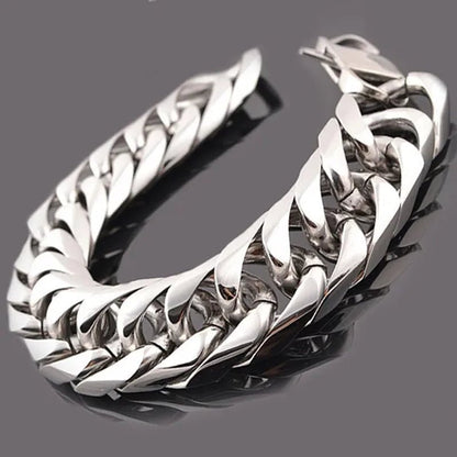 16/19/21Mm Stainless Steel Mens Silver Curb Cuban Chain Bracelet/Necklace 7" - 24" - WORLD TIME VISITS