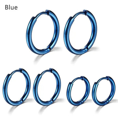 8Mm to 25Mm Unisex Stainless Steel Hoop Earring，Stainless Steel Ear Hoops Punk Style Ear Cartilage Hoop Earrings for Men and Women