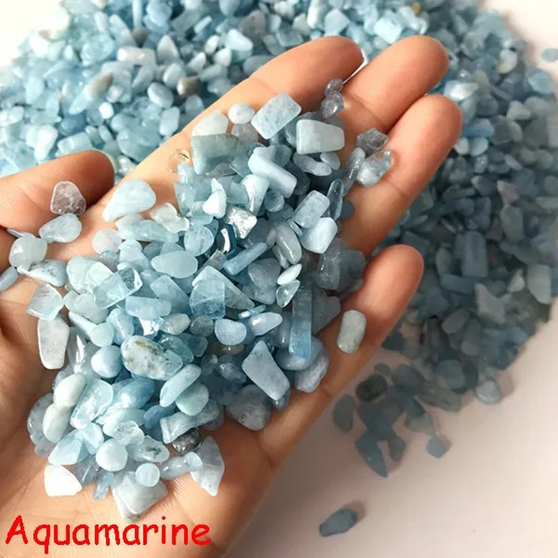 Natural Crystal Mixed Beads Irregular Shaped Tumbled Chips Crushed Stone Yoga Healing Crystal Turquoise Lapis Lazuli Amazonite Stones for Jewelry Making DIY Bracelet Necklace Home Decoration
