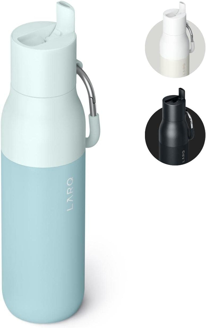 Flip Top 17 Oz Insulated Stainless Steel Water Bottle with Straw | Thermos, BPA Free | Reusable Bottle for Sports, Gym, Travel | Keeps Drinks Cold 24 Hours, Seaside Mint - WORLD TIME VISITS